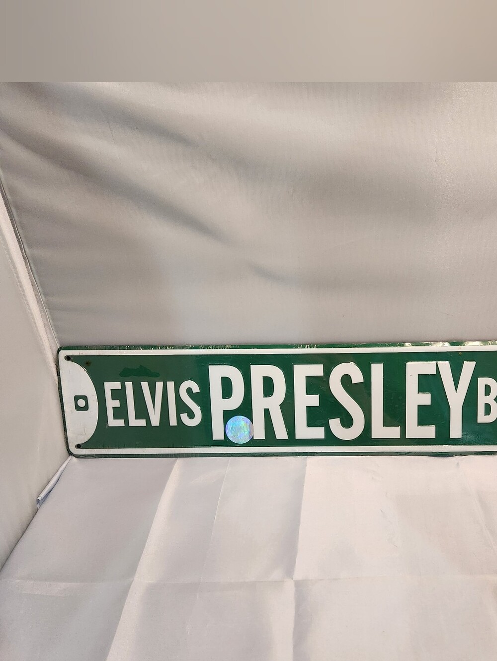 Green ' Elvis Presley Blvd' Decorative Street Sign 24"x5"